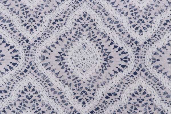 Waverly Curves Ahead Printed Cotton Drapery Fabric in Indigo