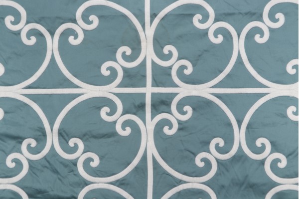 Anna French Cernobbia W714200 Embroidered Drapery Fabric in Mineral for Thibaut 