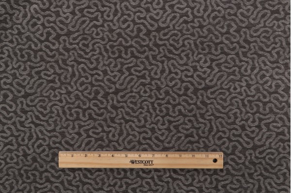 Sample of Thibaut Virtuoso W79651 Woven Chenille Upholstery Fabric in Charcoal 