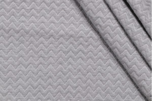 Sample of Thibaut Sashay W80366 Woven Solution Dyed Acrylic Matelasse Outdoor Fabric in Heather Grey 