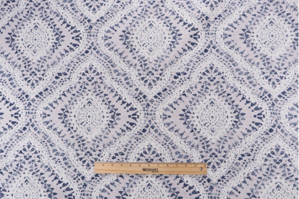 Waverly Curves Ahead Printed Cotton Drapery Fabric in Indigo