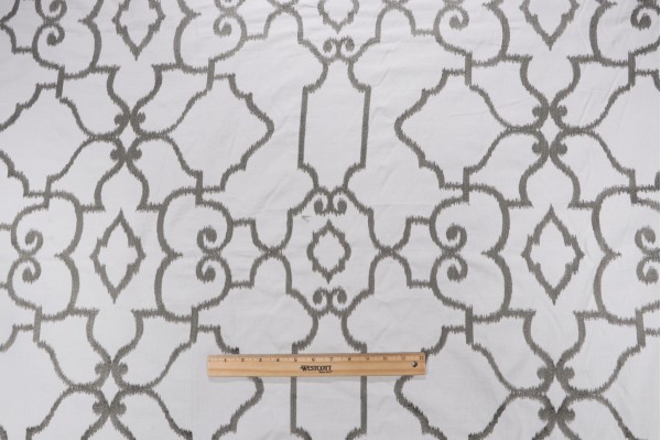 Click for 8.63 Yards Thibaut Ogden W714213 Embroidered Cotton Drapery Fabric in Dark Grey Thibaut Ogden W714213 Embroidered Cotton Drapery Fabric in Dark Grey