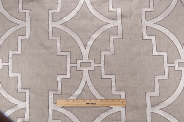 Anna French Songyue W736147 Embroidered Drapery Fabric in Natural for Thibaut
