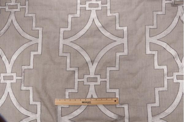 Anna French Songyue W736147 Embroidered Drapery Fabric in Natural for Thibaut