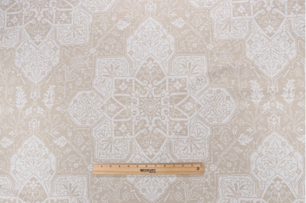 Thibaut Tarragon F964123 Printed Linen Blend Drapery Fabric in Beige