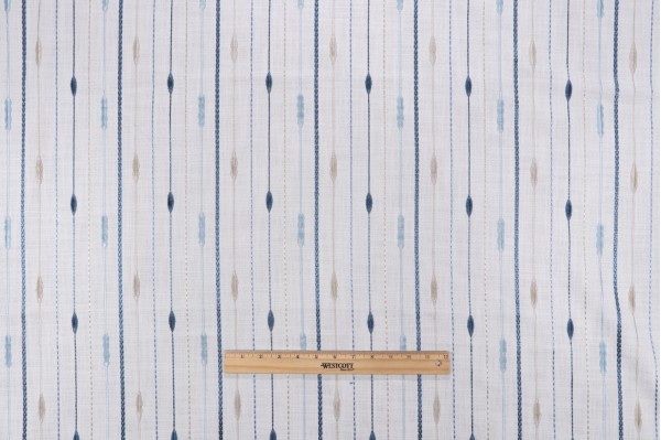 Livia Embroidered Drapery Fabric in Indigo