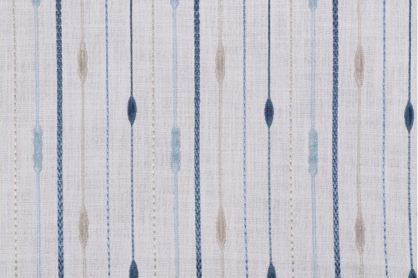 Livia Embroidered Drapery Fabric in Indigo