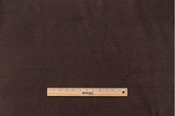Herringbone Woven Chenille Upholstery Fabric in Espresso