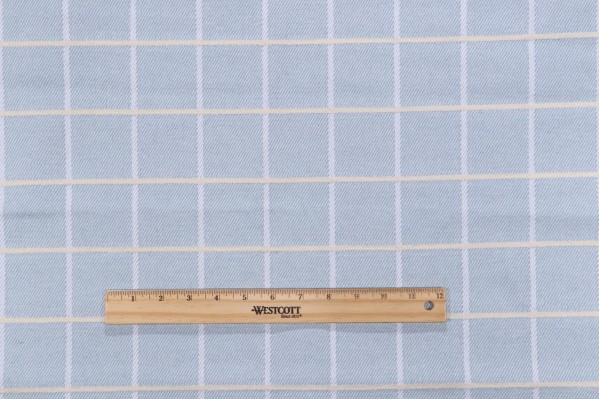 Taylor Check Woven Upholstery Fabric in Sky Blue