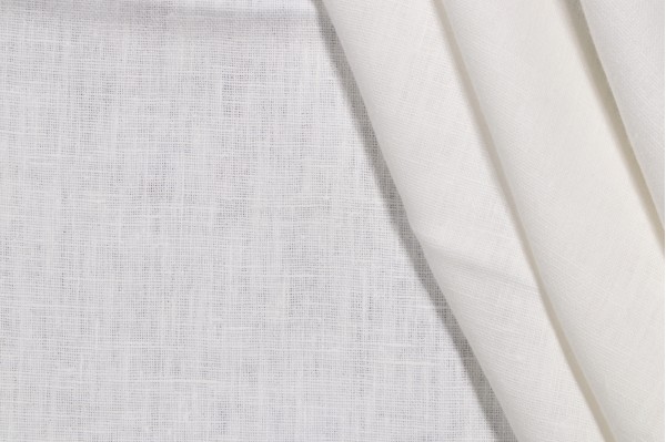 Georgine Woven Linen Drapery Fabric in Bleach
