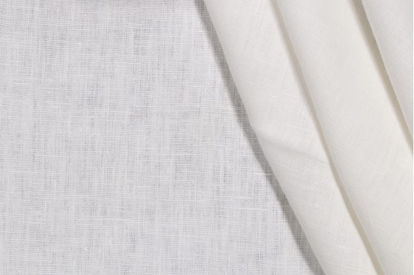 Georgine Woven Linen Drapery Fabric in Bleach
