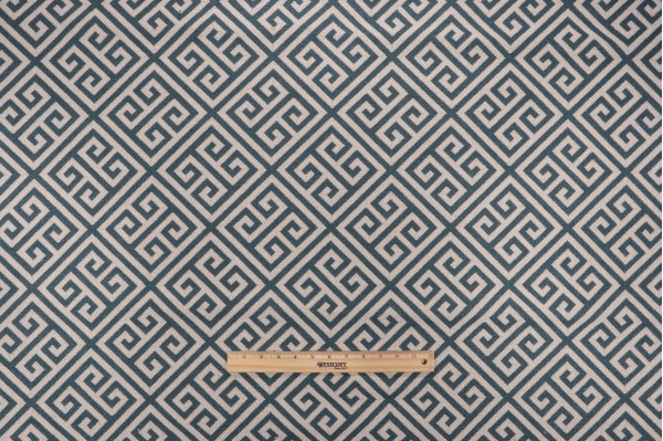 Thibaut Mykonos W735315 Woven Upholstery Fabric in Teal and Almond