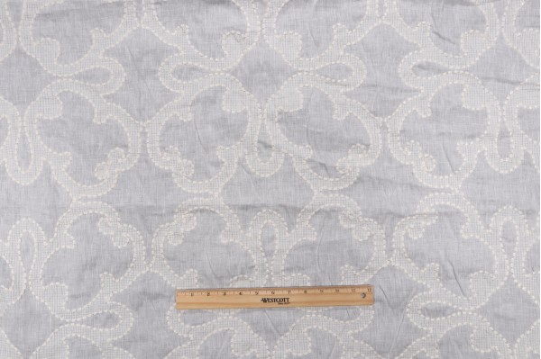 1 Yard Thibaut Park Slope W764118 Sheer Linen Drapery Fabric in White