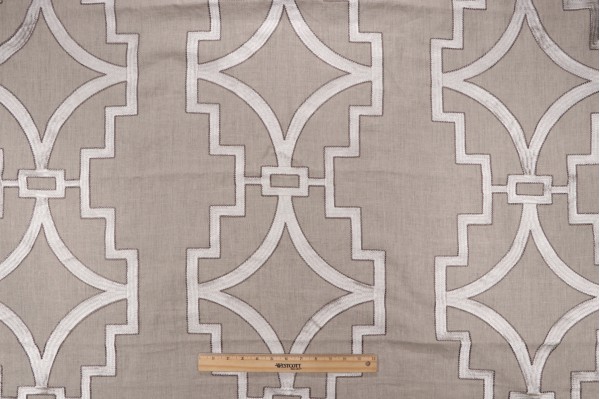 Anna French Songyue W736147 Embroidered Drapery Fabric in Natural for Thibaut