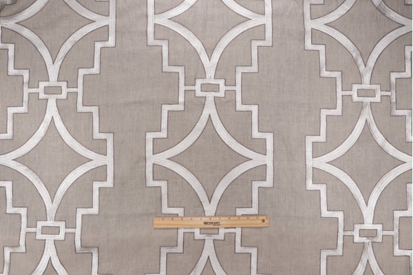 Anna French Songyue W736147 Embroidered Drapery Fabric in Natural for Thibaut