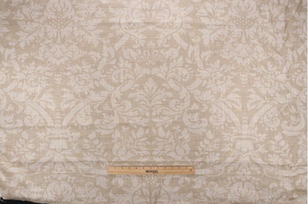 Thibaut Residence Damask F91348 Printed Linen Blend Drapery Fabric in Beige