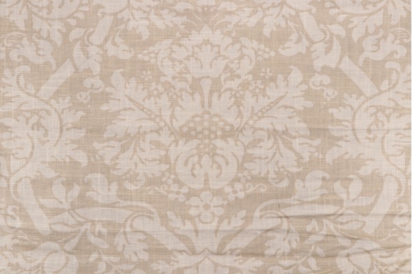 Thibaut Residence Damask F91348 Printed Linen Blend Drapery Fabric in Beige