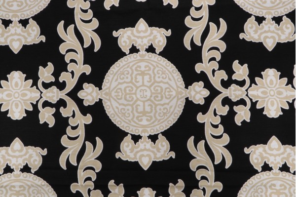 Click for 1.63 Yards Thibaut Halie F936114 Printed Linen Blend Drapery Fabric in Black & Beige Thibaut Halie F936114 Printed Linen Blend Drapery Fabric in Black & Beige