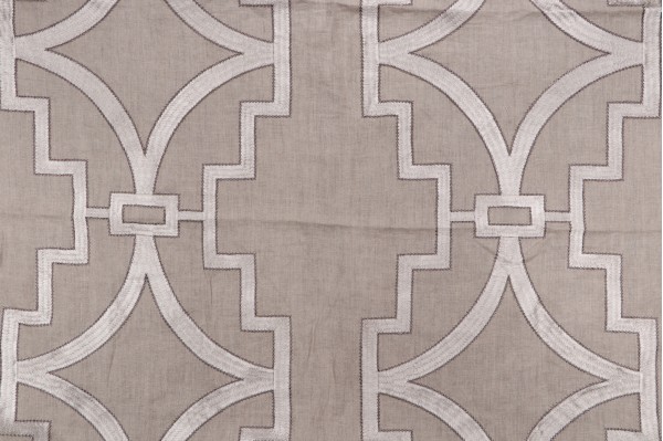 1 Yard Anna French Songyue W736147 Embroidered Drapery Fabric in Natural for Thibaut