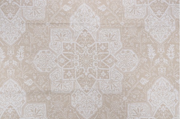 Thibaut Tarragon F964123 Printed Linen Blend Drapery Fabric in Beige