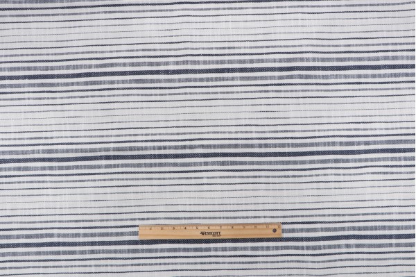Click for .88 Yards Steele Stripe Woven Solution Dyed Acrylic Outdoor Fabric in Indigo Steele Stripe Woven Solution Dyed Acrylic Outdoor Fabric in Indigo