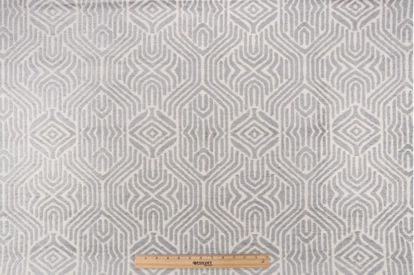 1 Yard Valdese Weavers Larmore Woven Chenille Upholstery Fabric in Rain