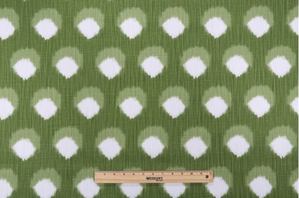 Premier Prints Casa-Slub Linen White Printed Drapery Fabric in Kale