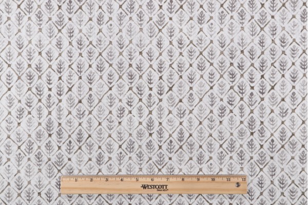 Fabricut Kendall Wilkinson Saranac Printed Cotton Drapery Fabric in Pewter