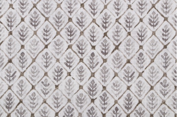 Fabricut Kendall Wilkinson Saranac Printed Cotton Drapery Fabric in Pewter