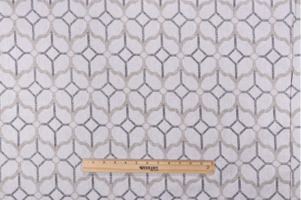 Magnolia Home Rockaway Printed Cotton Drapery Fabric in Pewter