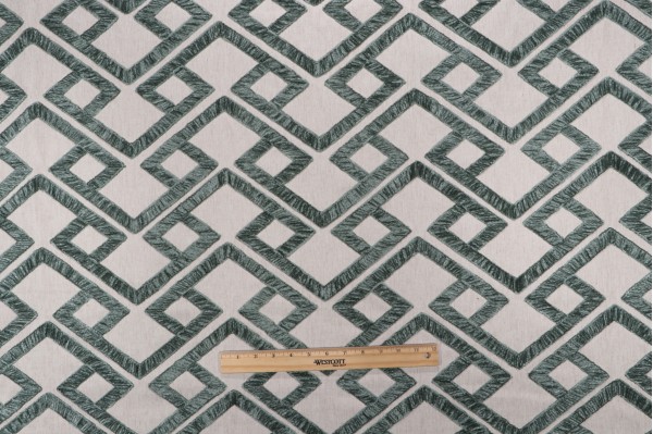 Click for 1 Yards P Kaufmann Accolade Chenille Embroidered Drapery Fabric in Aloe P Kaufmann Accolade Chenille Embroidered Drapery Fabric in Aloe