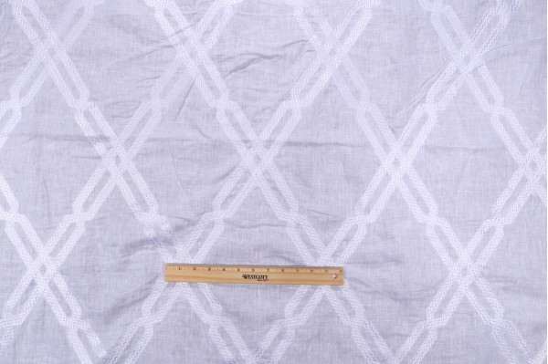 Click for 1 Yards Thibaut Fusion Trellis W736150 Embroidered Semi-Sheer Linen Drapery Fabric in White Thibaut Fusion Trellis W736150 Embroidered Semi-Sheer Linen Drapery Fabric in White