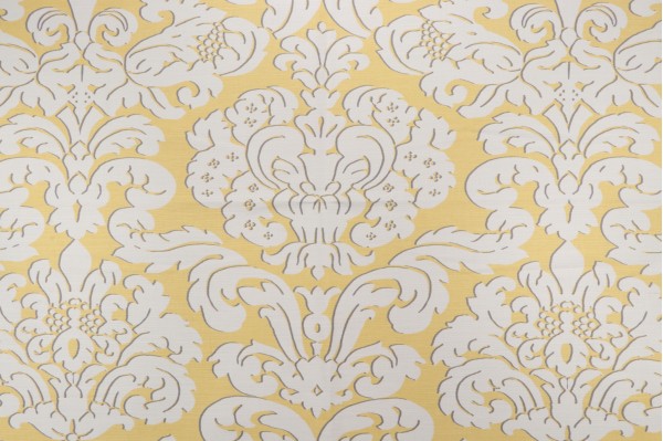 Thibaut Trelawny Damask F914216 Printed Linen Blend Drapery Fabric in Yellow