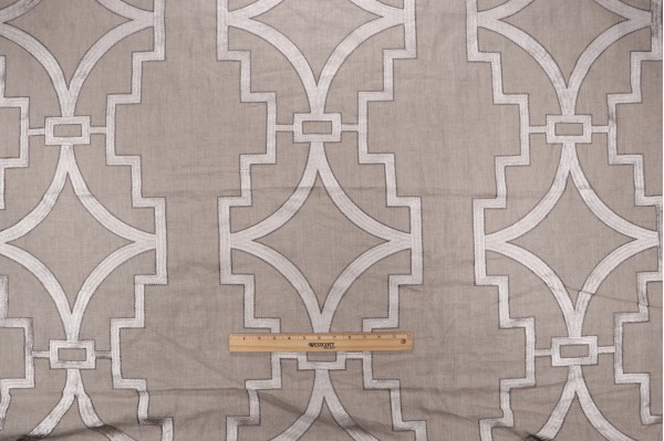 Anna French Songyue W736147 Embroidered Drapery Fabric in Natural for Thibaut