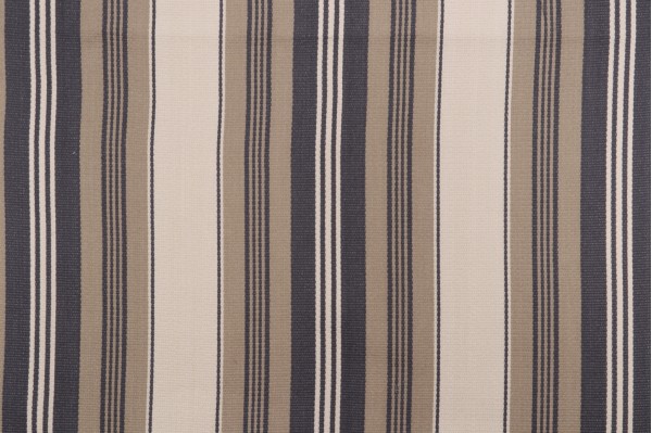 Thibaut Sheridan Stripe W80070 Woven Cotton Upholstery Fabric in Charcoal and Linen