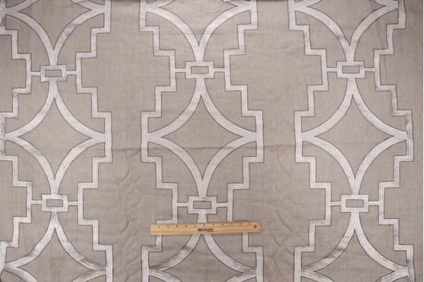 Anna French Songyue W736147 Embroidered Drapery Fabric in Natural for Thibaut