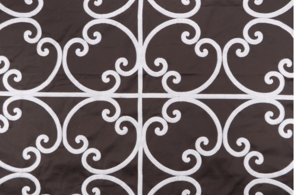 Thibaut Cernobbia W714203 Embroidered Drapery Fabric in Charcoal