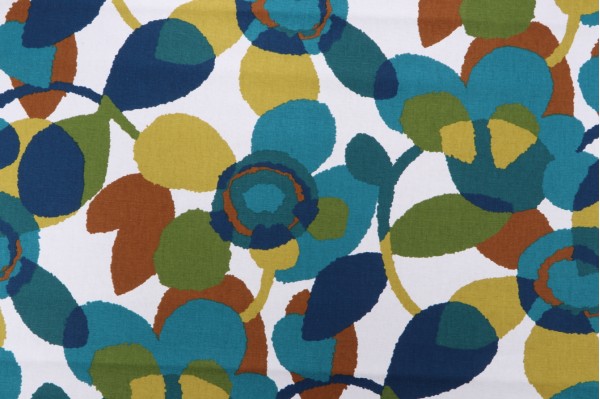 Click for 5.25 Yards Robert Allen Abstract Flora Printed Drapery Fabric in Turquoise Robert Allen Abstract Flora Printed Drapery Fabric in Turquoise