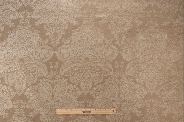 Thibaut Cape Damask W79068 Woven Chenille Upholstery Fabric in Taupe