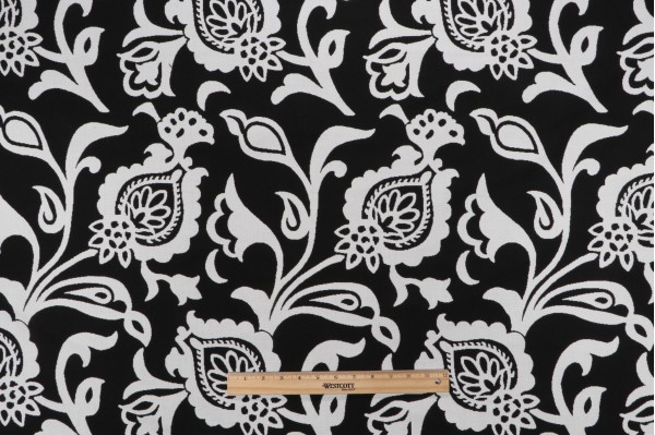 Thibaut Bolton W8450 Woven Polyester Outdoor Fabric in Black