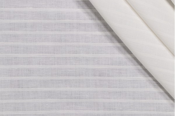 Thibaut Stripe Sheer Drapery Fabric in Off-White