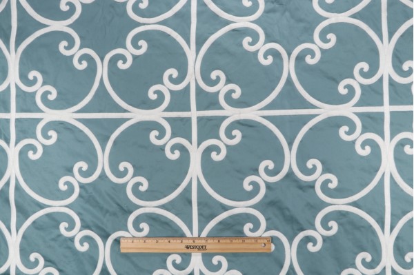Click for 8.25 Yards Anna French Cernobbia W714200 Embroidered Drapery Fabric in Mineral for Thibaut Anna French Cernobbia W714200 Embroidered Drapery Fabric in Mineral for Thibaut
