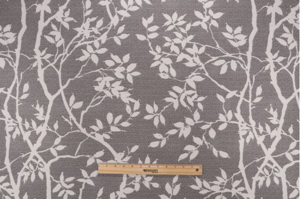Thibaut Sylvan Leaves W80014 Woven Solution Dyed Acrylic Outdoor Fabric in Heather Grey