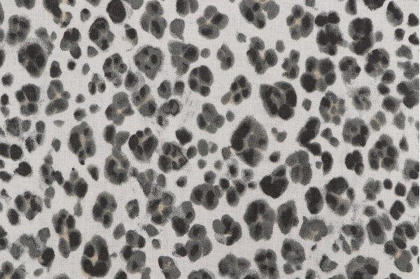 Thibaut Panthea F924377 Printed Linen Drapery Fabric in Black and White