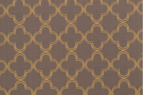 Anna French Charm W74346 Woven Upholstery Fabric in Gold on Taupe for Thibaut
