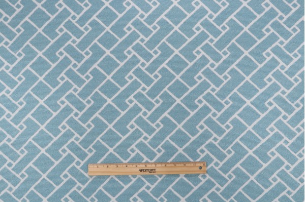 Thibaut Parquet W80549 Woven Solution Dyed Acrylic Outdoor Fabric in Spa Blue