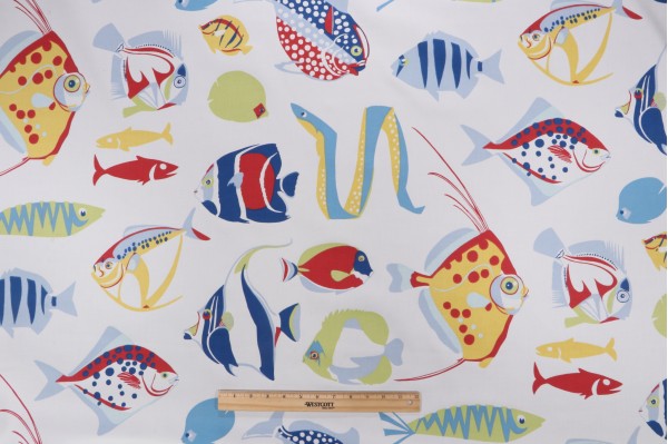 Click for 12 Yards Thibaut Cozumel F916040 Printed Cotton Drapery Fabric in Red, White and Blue Thibaut Cozumel F916040 Printed Cotton Drapery Fabric in Red, White and Blue