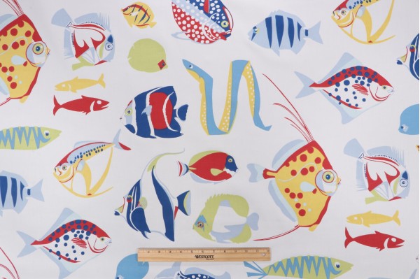 Click for 12 Yards Thibaut Cozumel F916040 Printed Cotton Drapery Fabric in Red, White and Blue Thibaut Cozumel F916040 Printed Cotton Drapery Fabric in Red, White and Blue