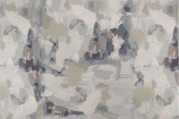 PK Lifestyles Lunar Voyage Printed Drapery Fabric in Fog 