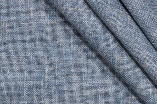 PK Lifestyles Desmond Solid Printed Cotton Blend Drapery Fabric in Chambray